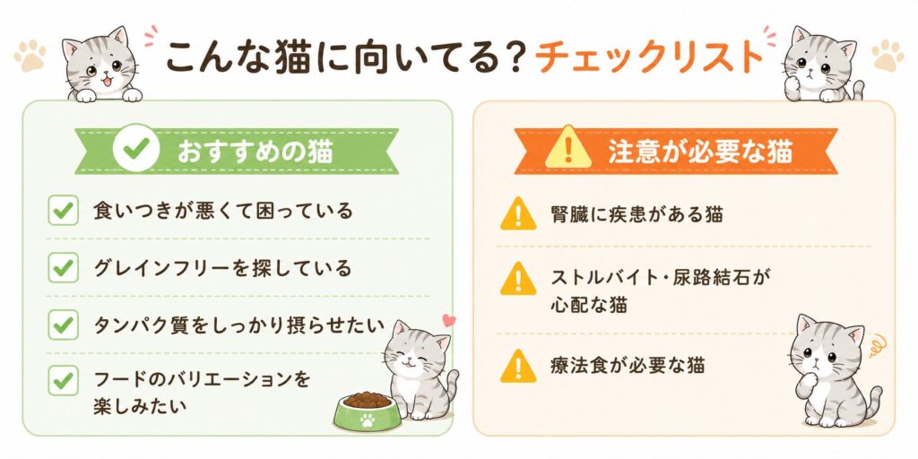 オリジンが向いている猫・注意が必要な猫のチェックリスト