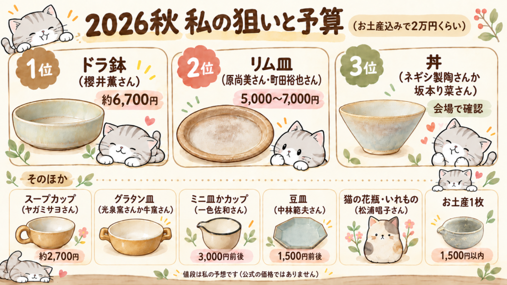 2026秋 私の狙いと予算